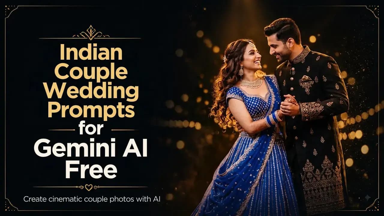 Indian Couple Wedding Prompts for Gemini AI Free (24 Copy-Paste Prompts)
